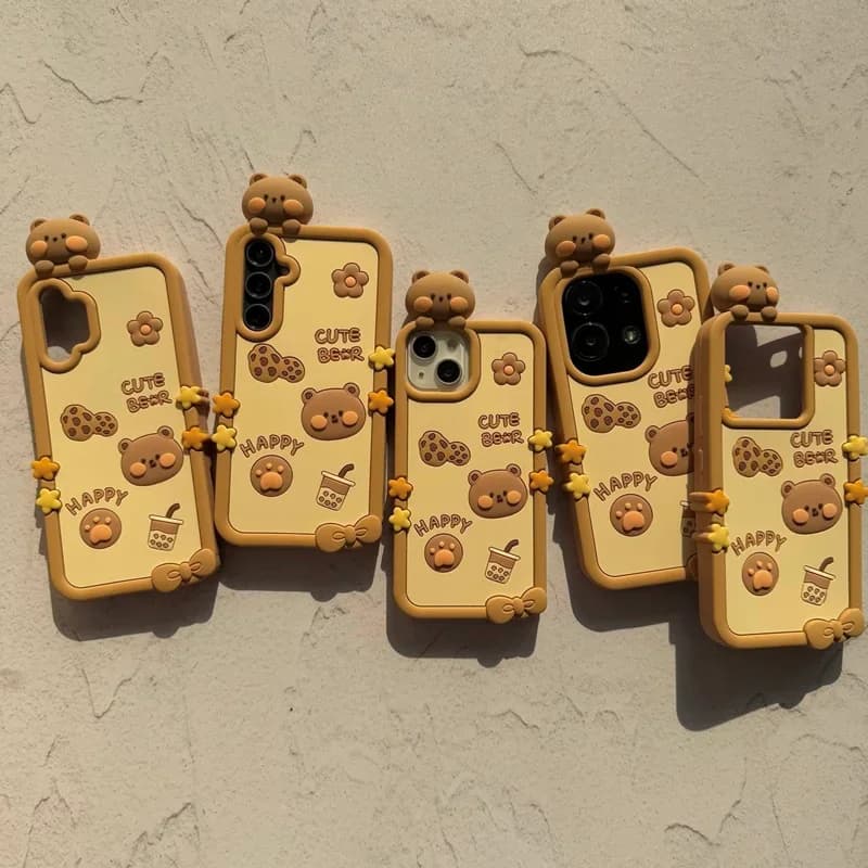 کاور گوشی سامسونگ cookie bear عروسک برجسته