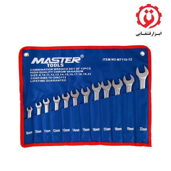 مجموعه 12 عددی آچار یکسر تخت یکسر رینگی مستر تولز مدل MT110-12