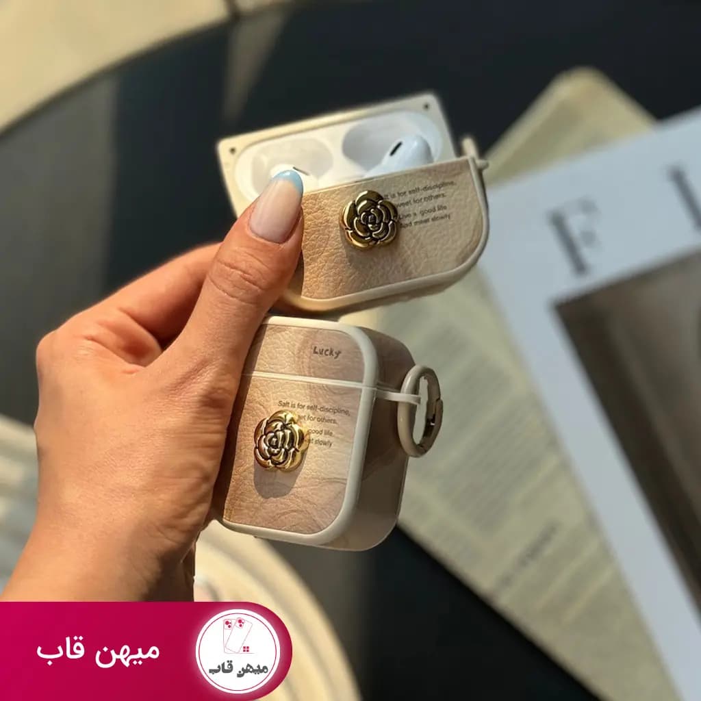 کاور ایرپاد اپل ست قاب گل طلایی با بند - کد (۲۵۲۱۵)