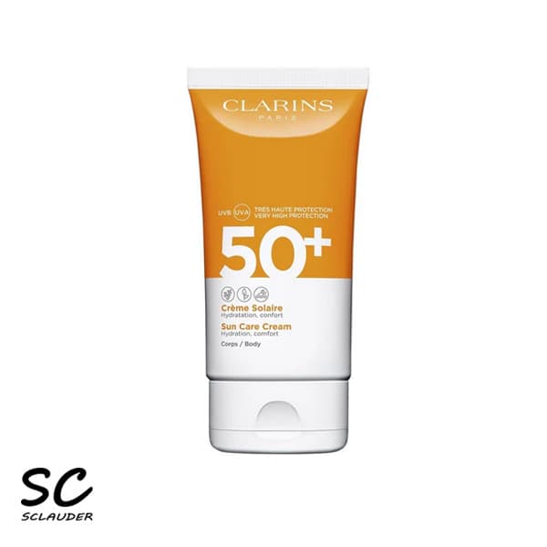 کرم ضد آفتاب صورت و بدن آبرسان کلارنس CLARINS بی رنگ اصل حجم 150 میل