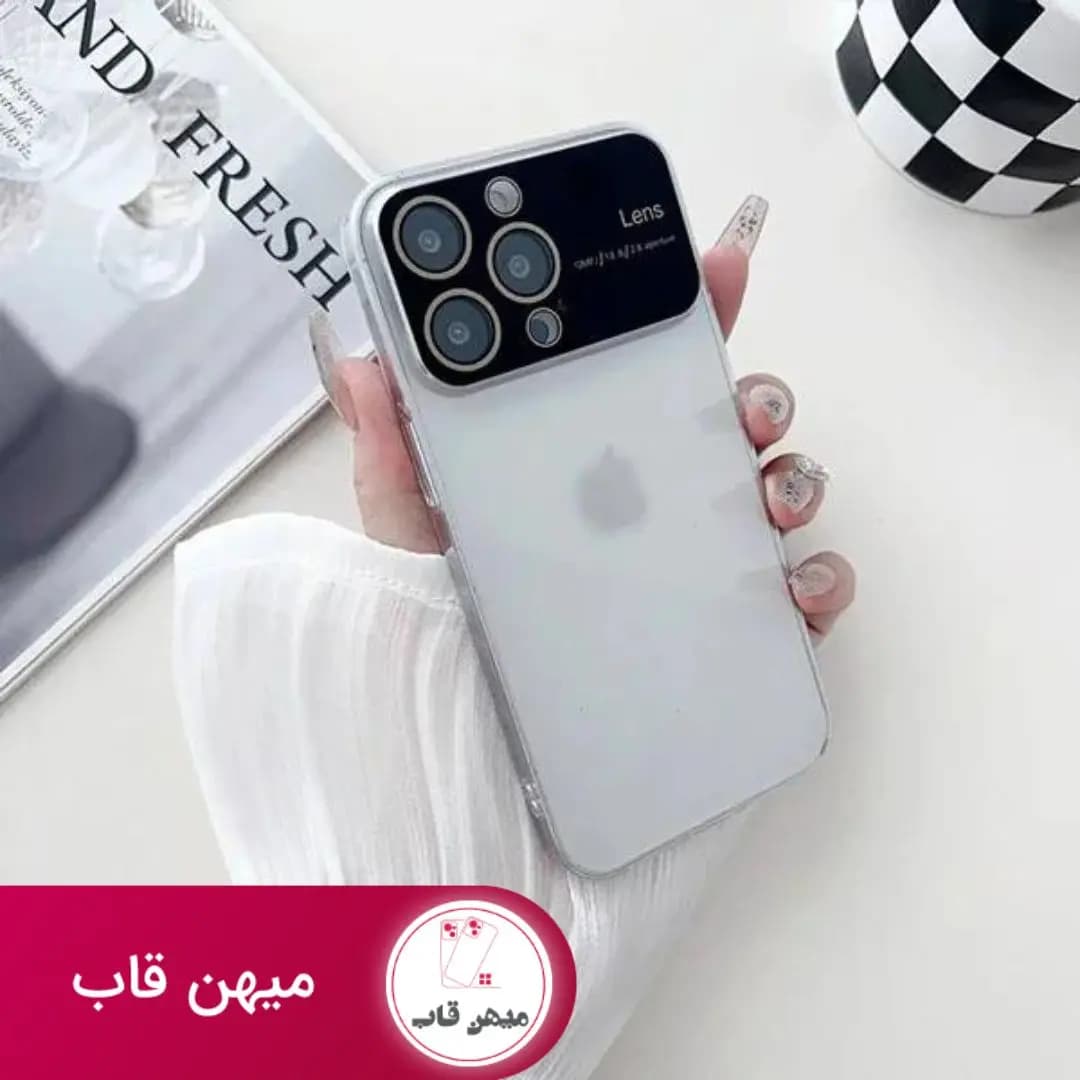 قاب گوشی آیفون شفاف لنز شیشه ای - کد (۱۲۹۲۲)