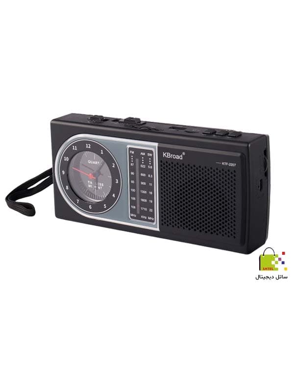 رادیو سه موج و اسپیکربلوتوث شارژی KBroad KTF-2207 با ساعت عقربه ای