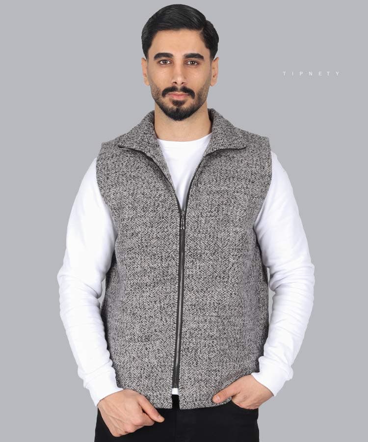 پافر مردانه طوسی و طرح دار 3255