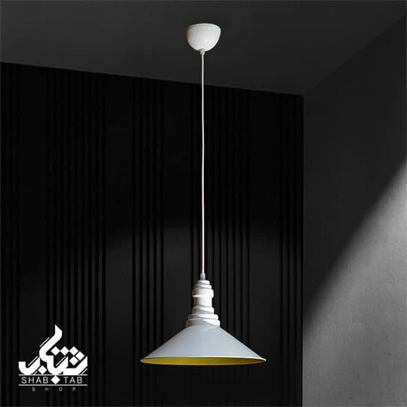 لوستر آویز مدرن تک شعله ناقوس سفید DRK