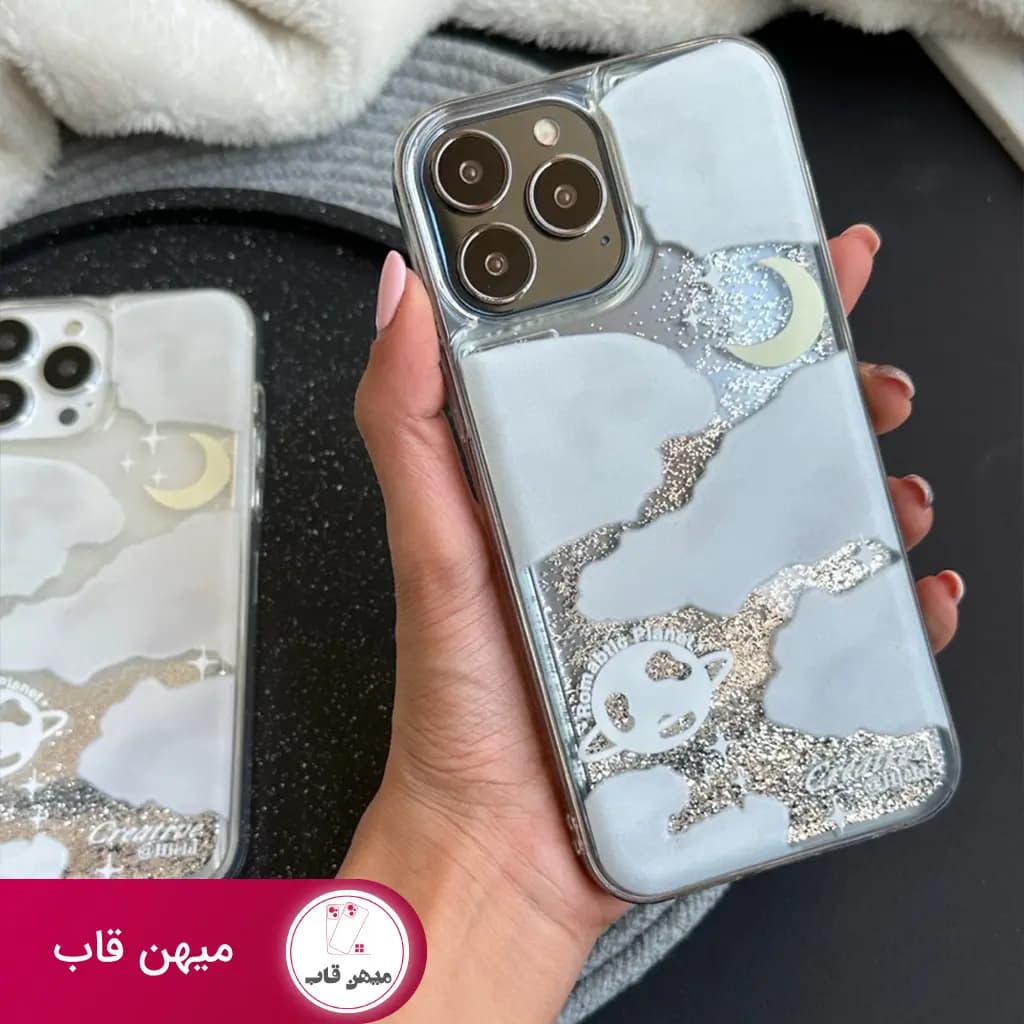 قاب گوشی آیفون آکواریومی ابر و ماه - کد (۲۲۲۷۴)