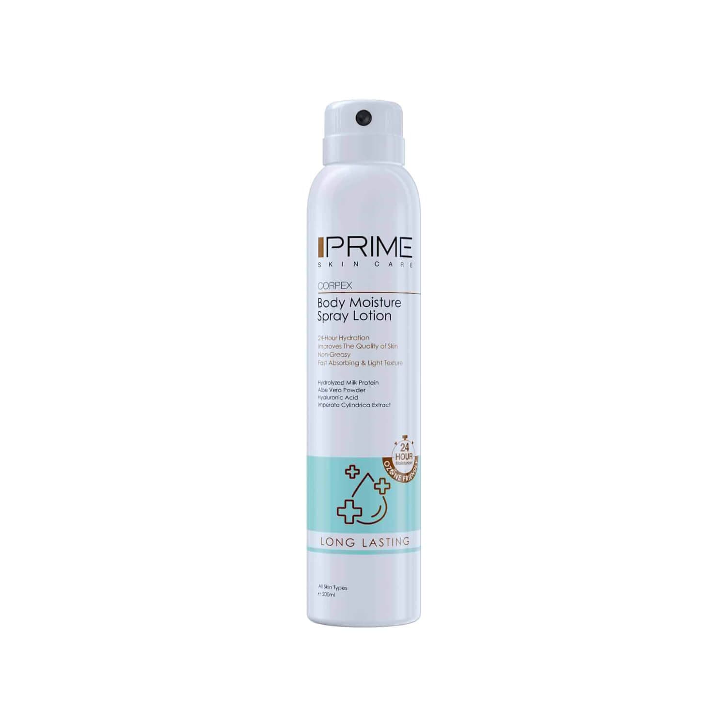 اسپری لوسیون آبرسان بدن پرایم قابل استفاده برای انواع پوست 200ml