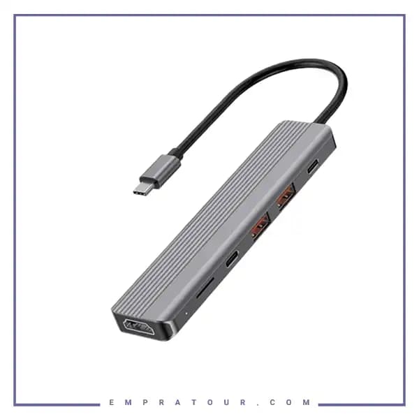 هاب تایپ سی 6 پورت آلومینیومی پاورولوژی P61HBCGY