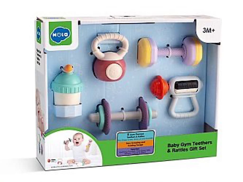 جغجغه و دندانگیر نوزادی با تم باشگاه ورزشی هولی تویز huile toys