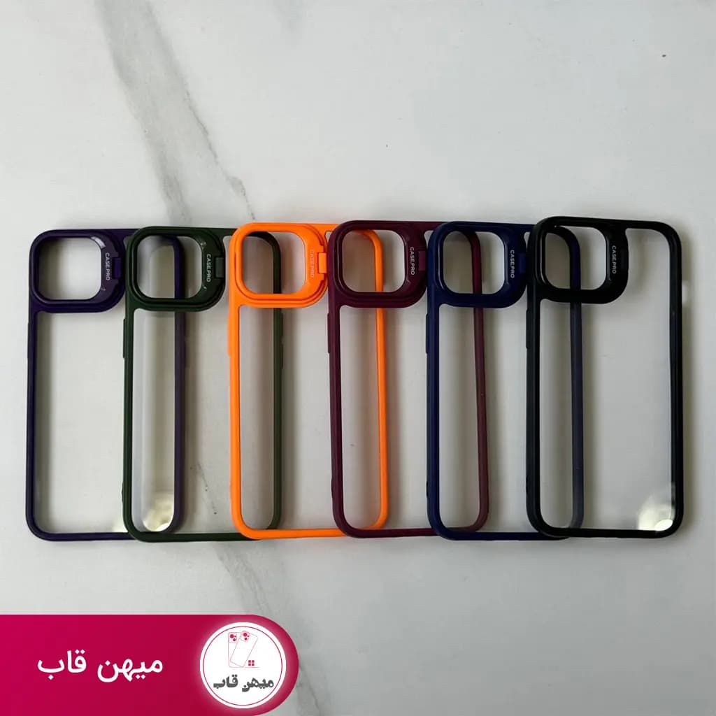قاب گوشی آیفون ایسون Eason با محافظ لنز و استند روی میز - کد (۳۶۳۰۱)
