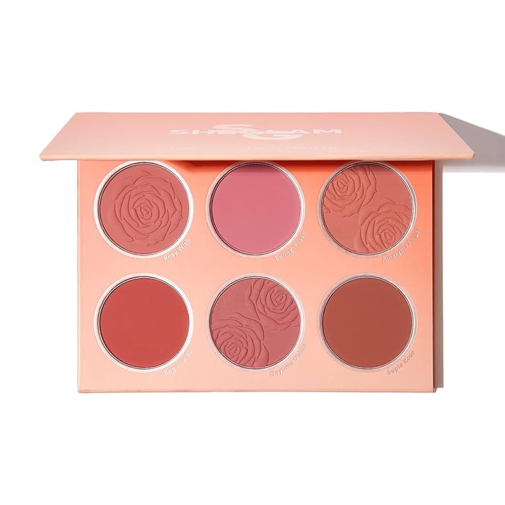 پالت رژگونه پودری 6 رنگ شیگلم مدل Floral Flush Blush Palette