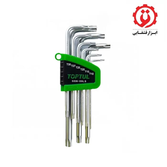 آچار آلن ستاره ای سایز بلند 9 عددی تاپ تول مدل GSN-09LS
