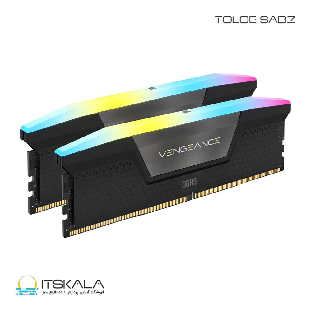 رم دسکتاپ دو کاناله کرسیر مدل VENGEANCE RGB 32GB (2x16GB) DDR5 DRAM 6400MHz CL36