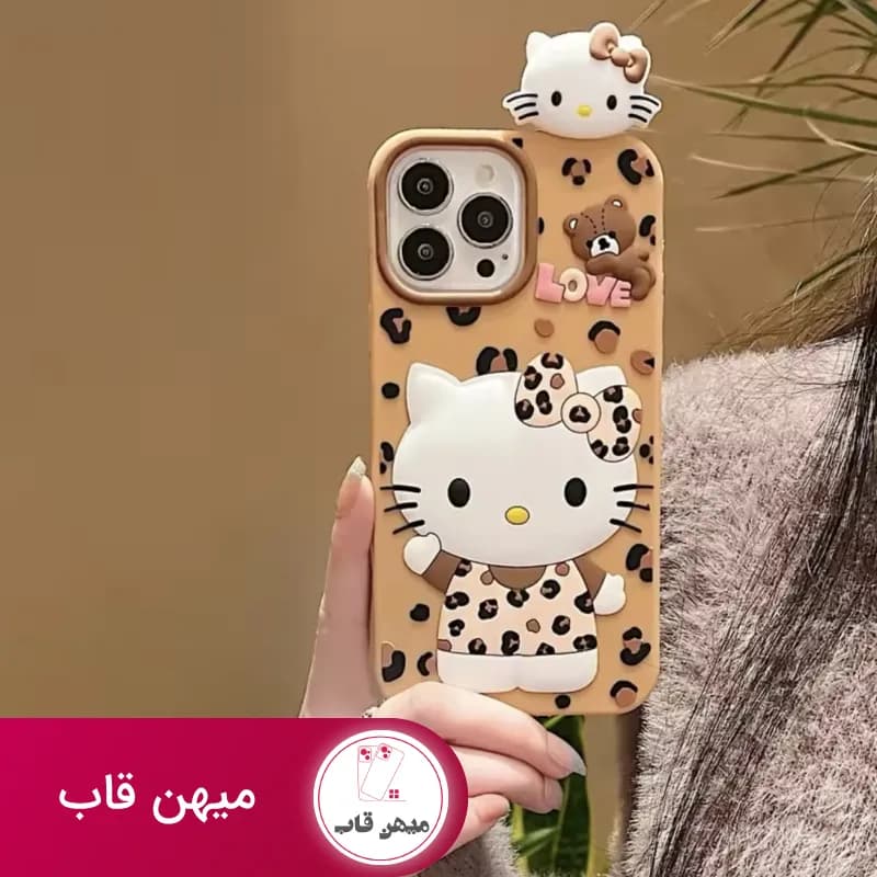 قاب گوشی آیفون هلوکیتی پلنگی - کد (۶۴۵۴۳)