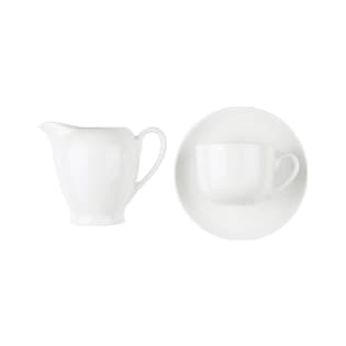 سرویس چینی زرین 6 نفره چای خوری سفید (17 پارچه)