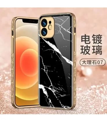 کاور اورجینال لاکچری طرح مرمر صورتی GKK PLATING ایفون Iphone 12Pro Max