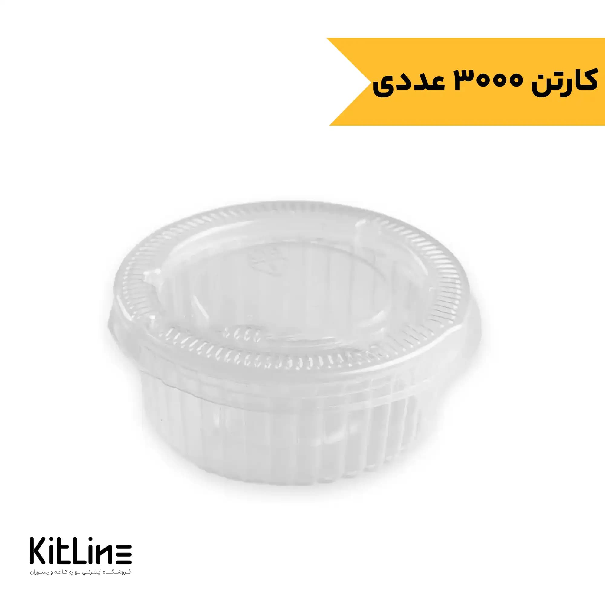ظرف سس یکبار مصرف پلی پروپیلن ۶۰ میلی لیتری شفاف در دار (کارتن ۳۰۰۰ عددی)