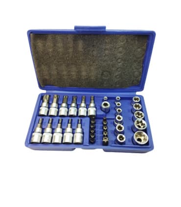 جعبه بکس 34 پارچه ای E و آلن بکسی ستاره T درایو 3/8 و 1/4 تیفون TIFONE مدل 34PCS