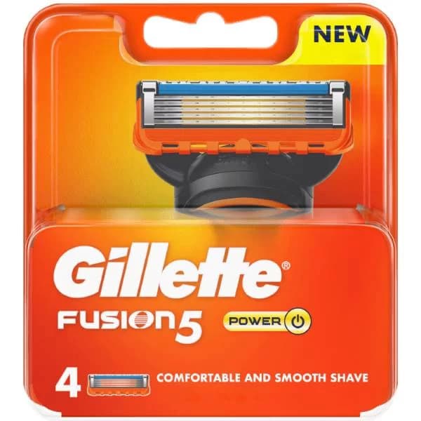 تیغ یدک ژیلت مدل Fusion 5 Power بسته چهار عددی