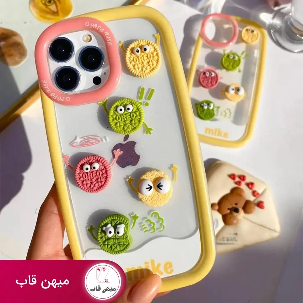 قاب گوشی آیفون عروسکی برجسته بیسکوت - کد (۳۸۸۵۰)