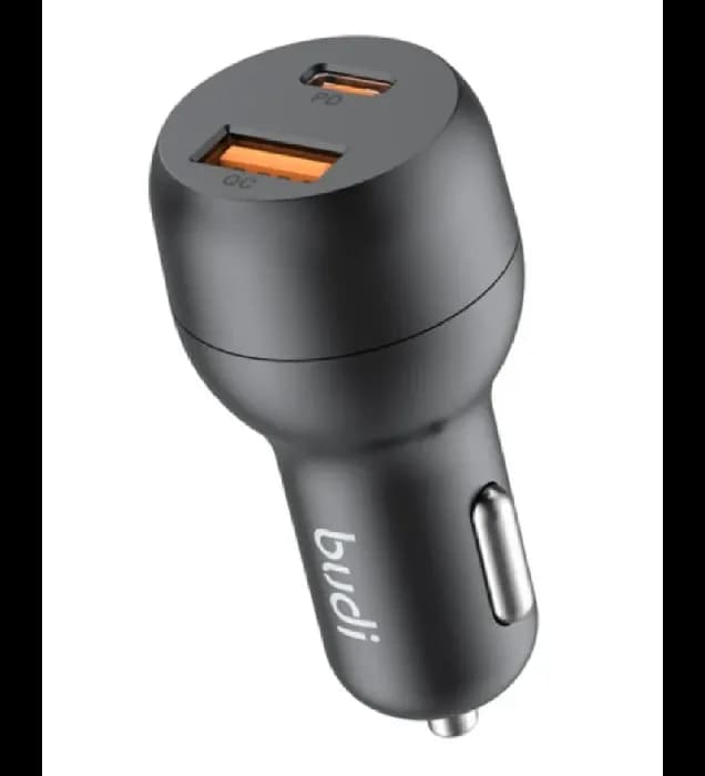 شارژر فندکی بودی مدل CC108TB توان 38 وات با خروجی USB و USB-C