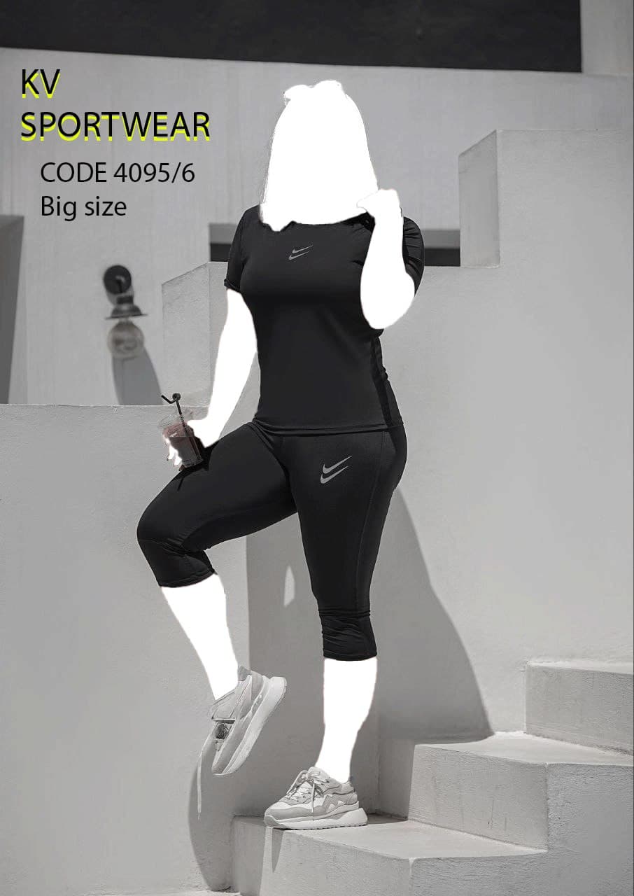 ست تیشرت شلوارک سایز بزرگ ورزشی زنانه Nike کد 0036
