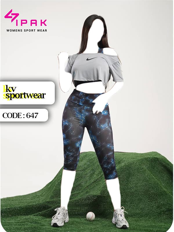 ست نیم تنه لگ برمودا و کراپ ورزشی زنانه NIKE کد 002