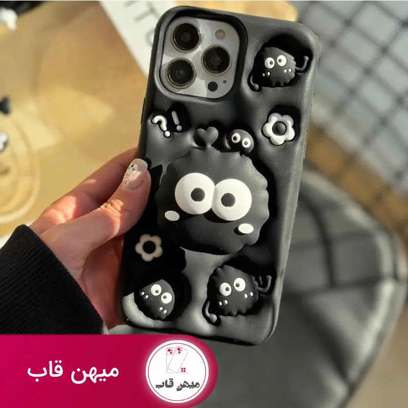قاب گوشی آیفون هپل سیلیکونی استند شو - کد (۵۶۹۷)