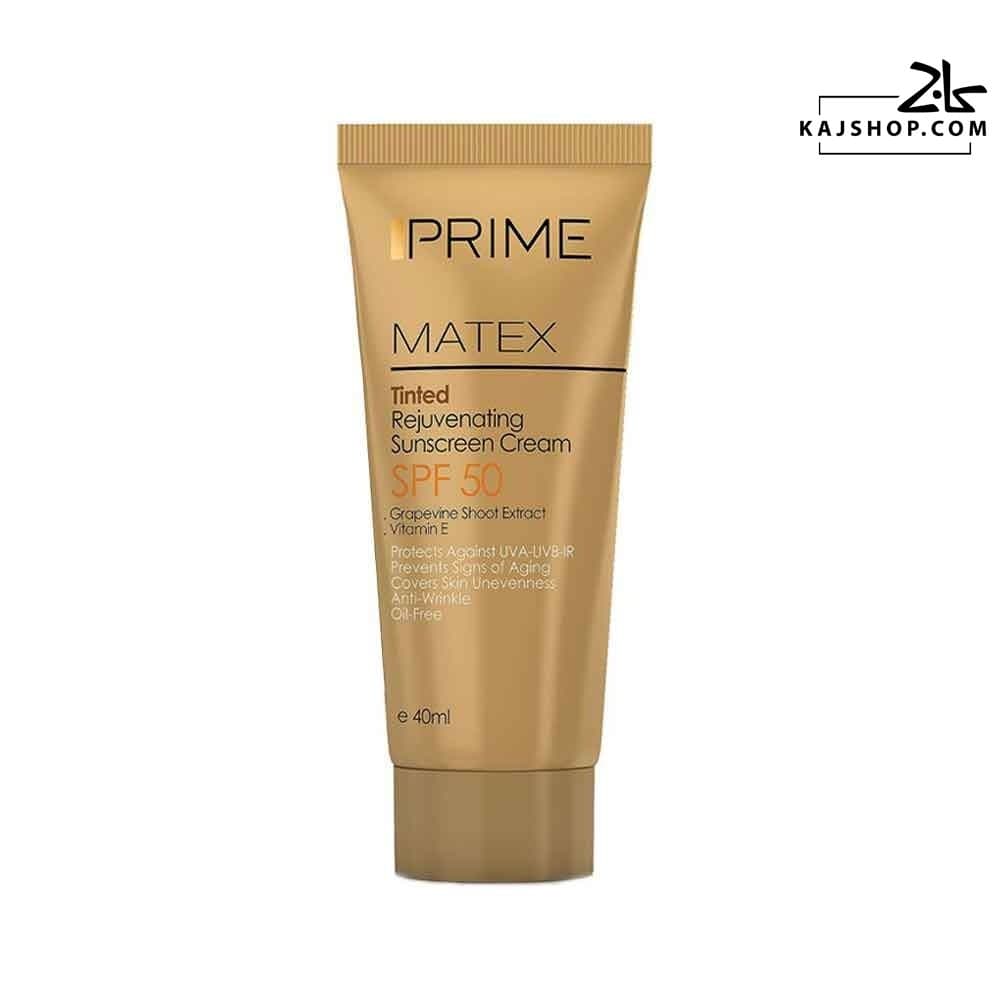 کرم ضدآفتاب SPF50 رنگی پریم مدل جوان کننده حجم 40 میلی لیتر