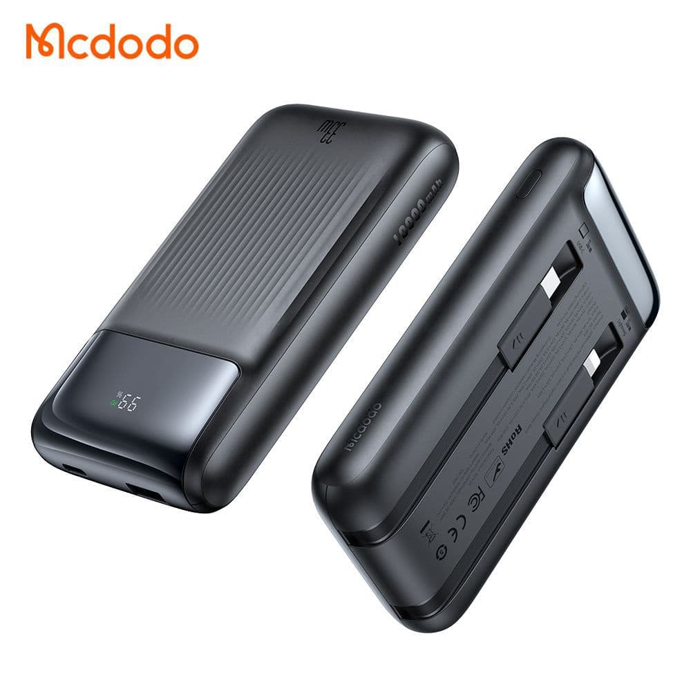 پاوربانک 33وات ظرفیت10000 مک دودو مدلMCDODO MC-0231 باکابل متصل تایپ سی ولایتنینگ