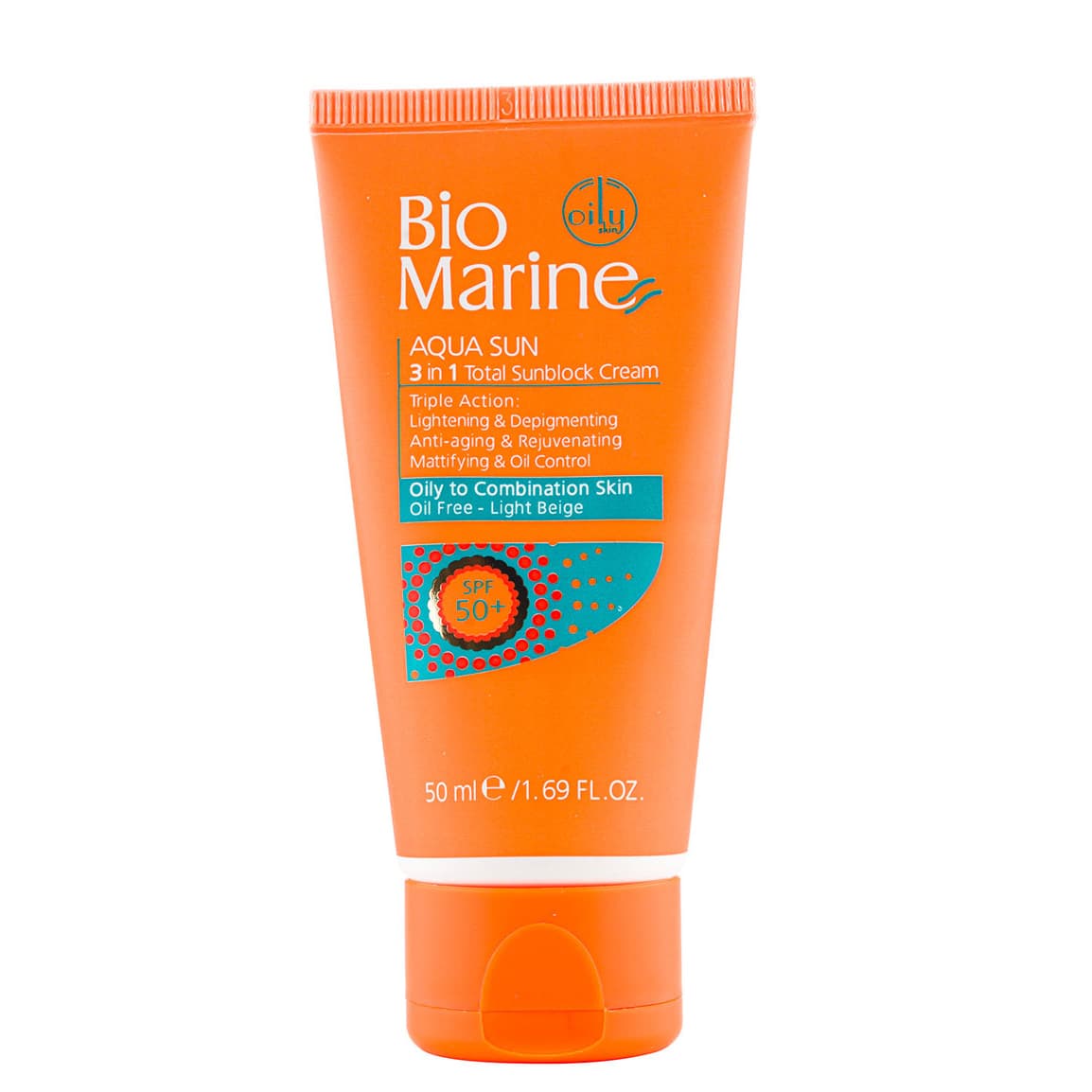 کرم ضد آفتاب رنگی روشن کننده و ضد چروک +SPF50 پوست چرب و مختلط بایومارین