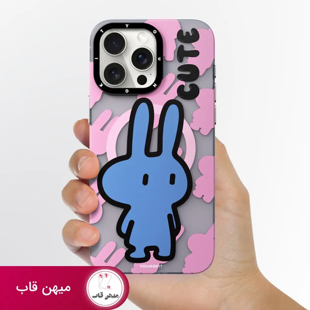 قاب گوشی آیفون یانگ کیت خروگوش صورتی - Pink Bunny Bliss - کد (۳۶۶۶۸)