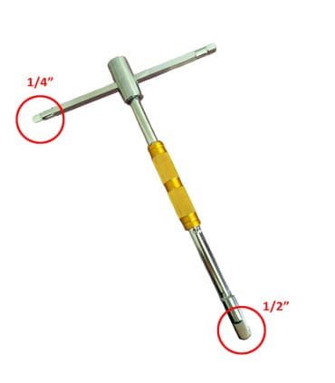 آچار بکس 6 کاره دستهدار/صلیبی تیT بکسخور سه درایو 1/4-3/8-1/2 هلتی HELTY