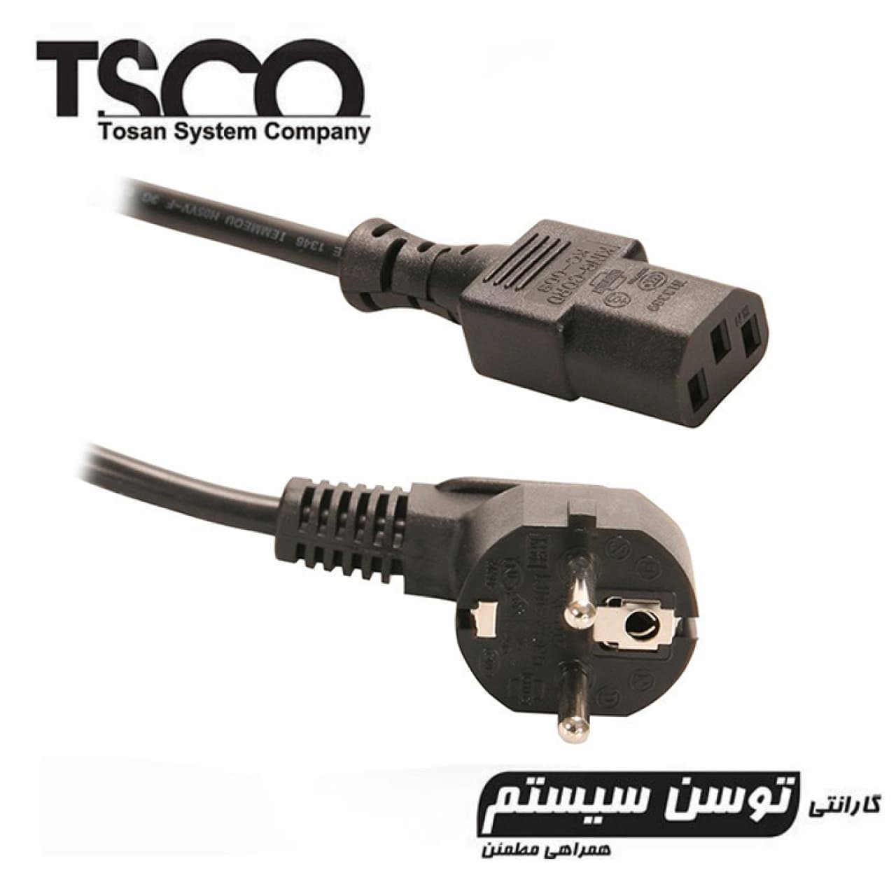 کابل برق سه پین منبع تغذیه کامپیوتر تسکو مدل TC 85 طول 2 متر