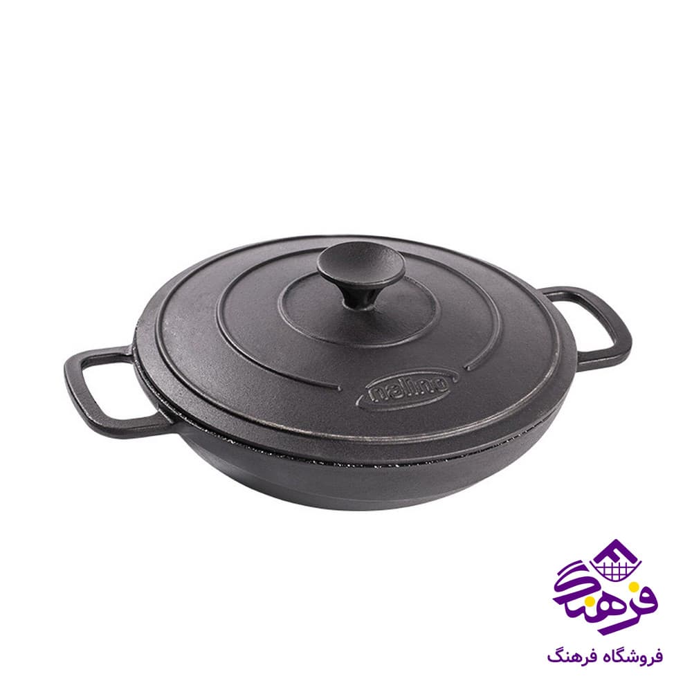 تابه وک چدنی نالینو مدل فلتی Fleti (سایز 28) با درب