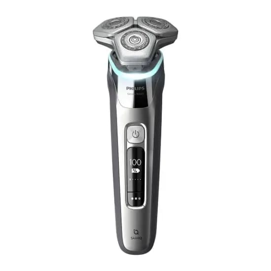 ماشین اصلاح موی صورت فیلیپس مدل S9502/83، اصلاح به صورت صفر زن، منبع انرژی با باتری، تکنولوژی اصلاح به صورت برش چرخشی، اندازه اصلاح 0 میلیمتر، مدت زمان شارژ 60 دقیقه و مدت زمان استفاده پس از شارژ 60 دقیقه، دارای نمایشگر و ضد آب، به همراه کیف و برس
