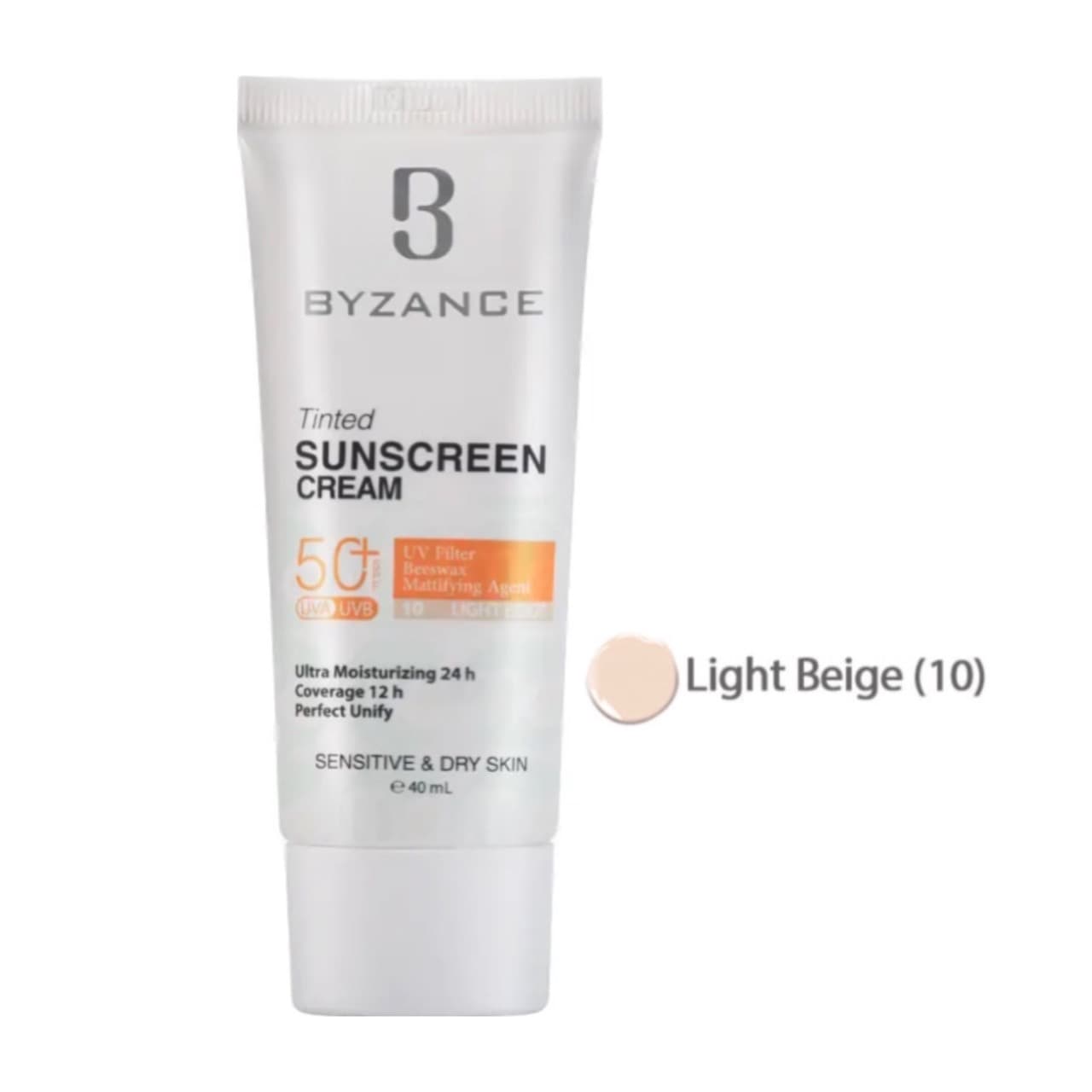 کرم ضد آفتاب رنگی بیزانس مناسب پوست خشک SPF 50 حجم 40ml