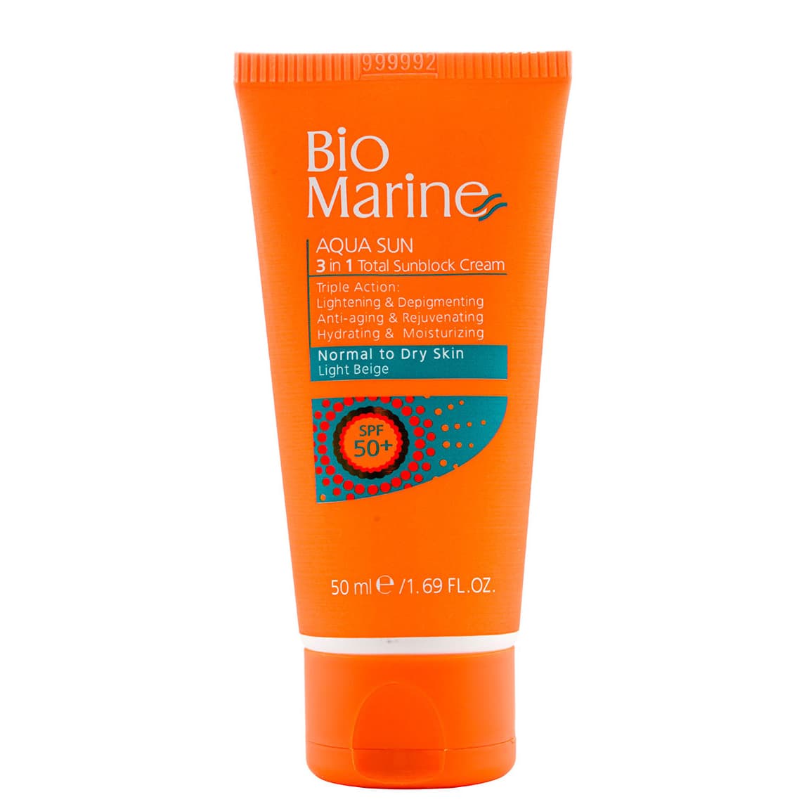 کرم ضد آفتاب رنگی روشن کننده و ضد چروک +SPF50 پوست معمولی و خشک بایومارین