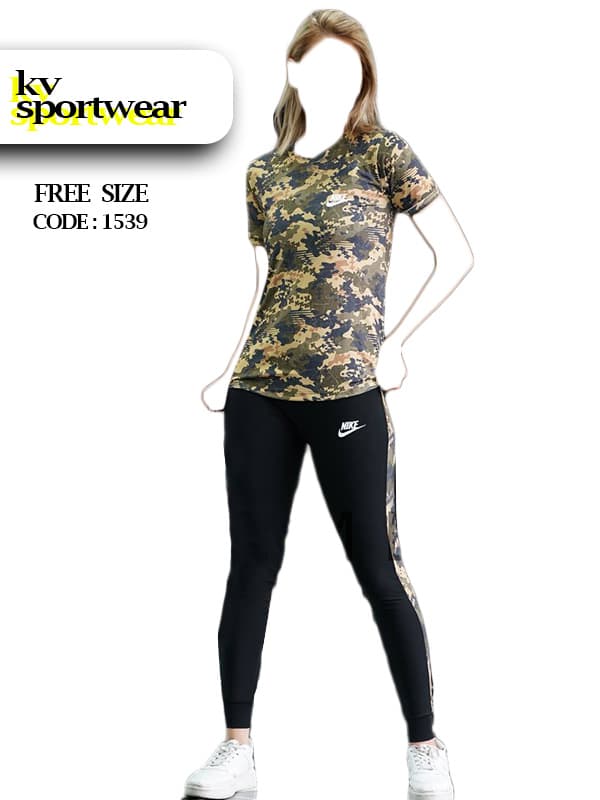 ست تیشرت شلوار ورزشی زنانه طرح چریکی Nike