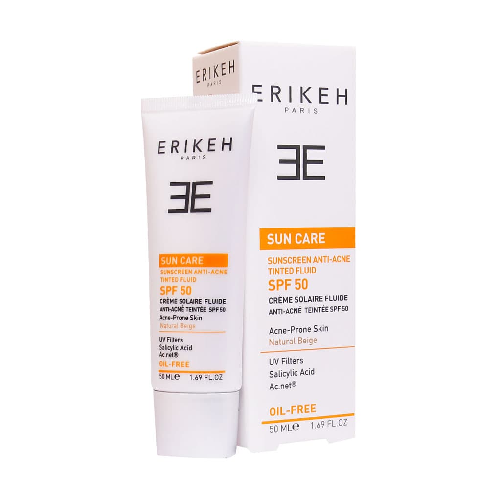 فلوئید ضد آفتاب و ضد جوش فاقد چربی بژ طبیعی SPF 50 مخصوص پوست مختلط و چرب 50 میل اریکه