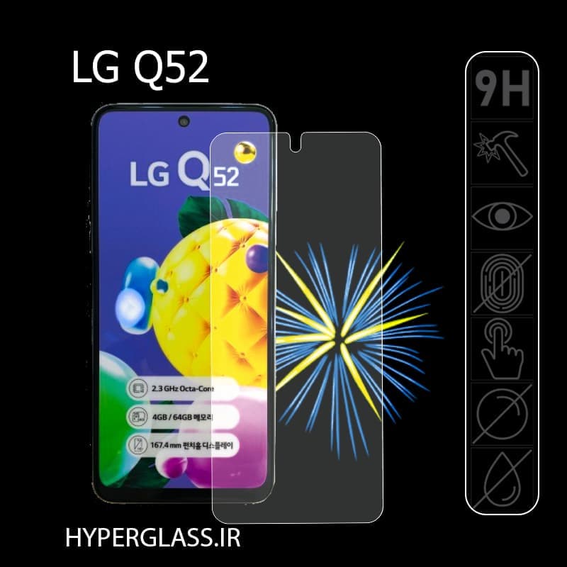 گلس محافظ صفحه نمایش نانو بلک اورجینال گوشی الجی LG Q52