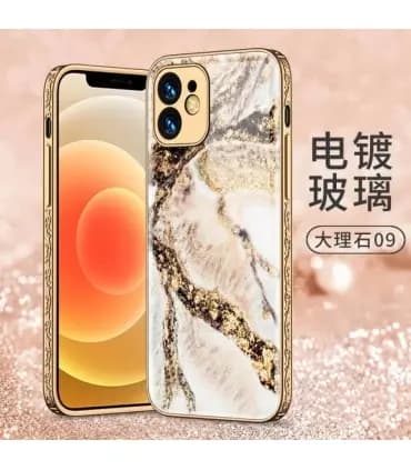 کاور اورجینال لاکچری طرح مرمر صورتی GKK PLATING ایفون Iphone 12Pro Max