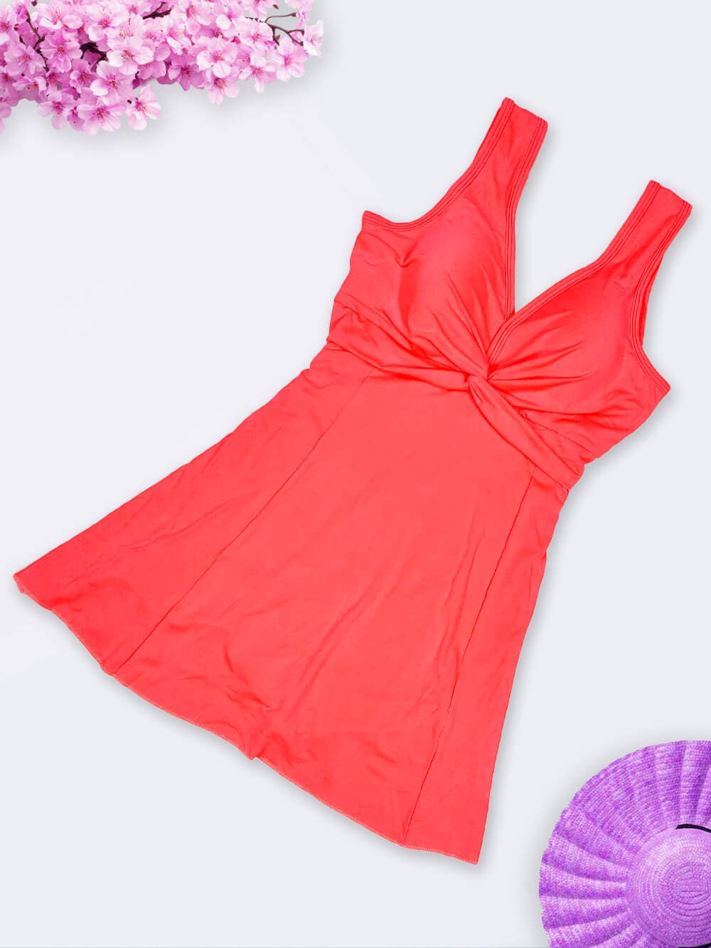 مایو دامنی صورتی رنگ فانتزی زنانه بصورت با کاپدار اسپیدو ( Speedo ) برای استخر