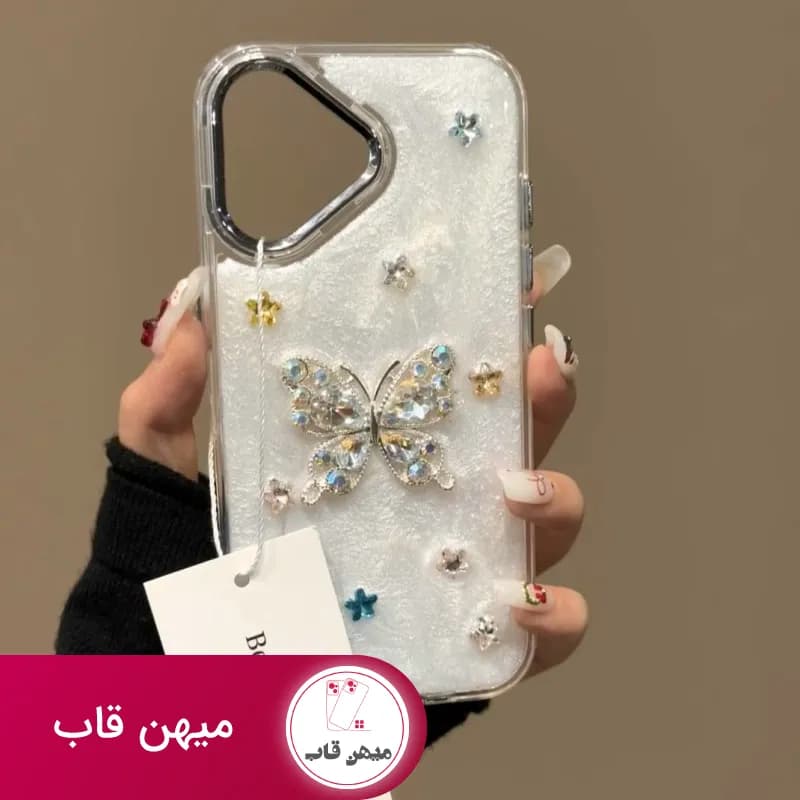 قاب گوشی آیفون butterfly diamond - کد (۸۰۹۰۸)
