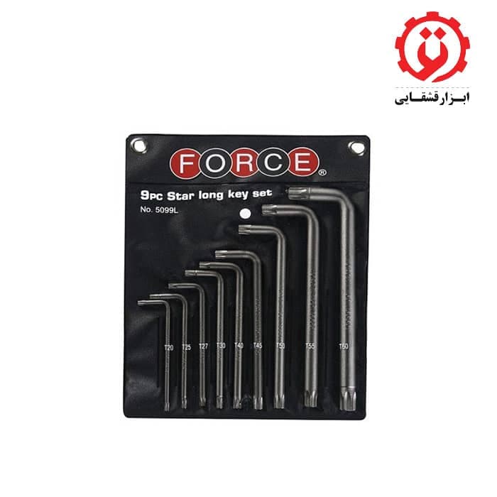 سری آچار ستاره ای بلند 9 عددی فورس مدل 5099L