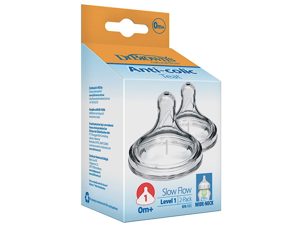 سر شیشه شیر سیلیکونی +0 ماه نوزادی wide-neck دهانه عریض دو عددی دکتر براون Dr Browns